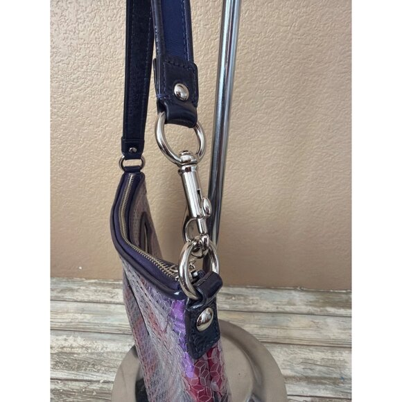 Coach Poppy Sequin Plaid Shoulder Bag Purple Y2K Mini Pochette w/COA - Picture 5 of 15